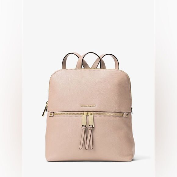 Michael Kors Rhea Medium Slim Leather Backpack - Picture 1 of 12